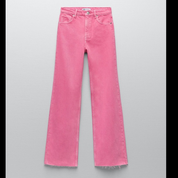 Zara Jeans Zara Pink Wide Leg Jeans Poshmark